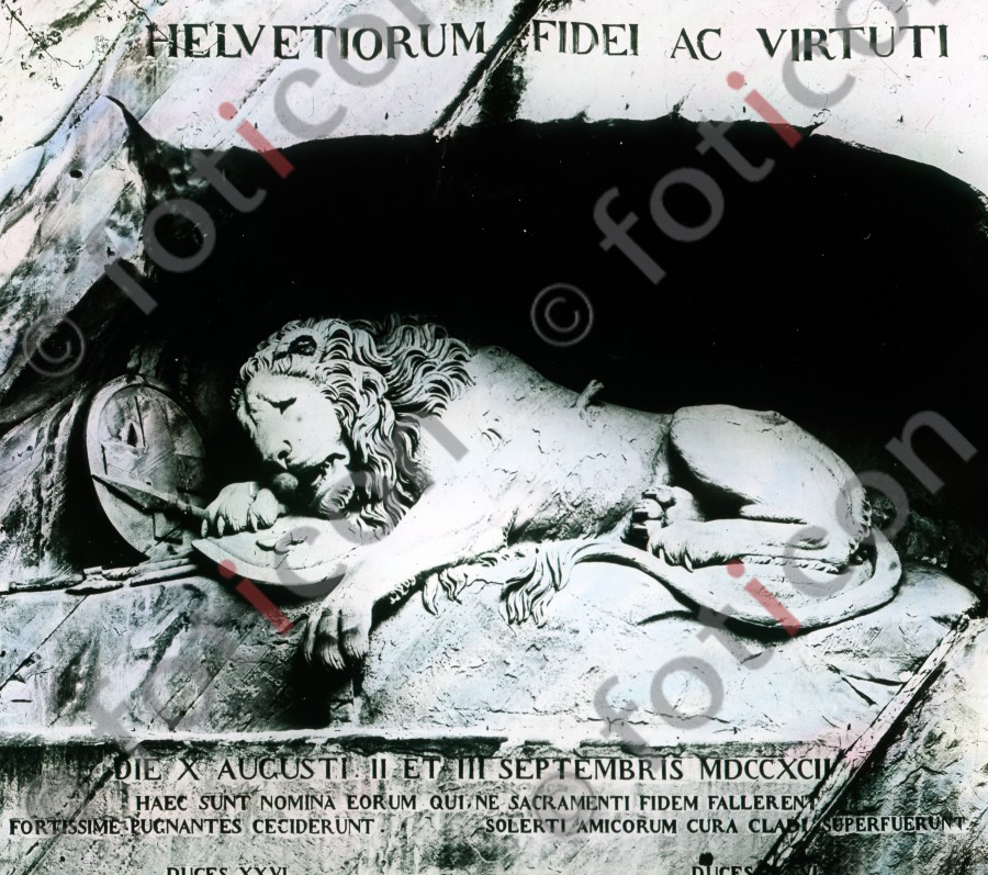 Luzern. Löwendenkmal | Lucerne. Lion Monument - Foto foticon-simon-023-004.jpg | foticon.de - Bilddatenbank für Motive aus Geschichte und Kultur